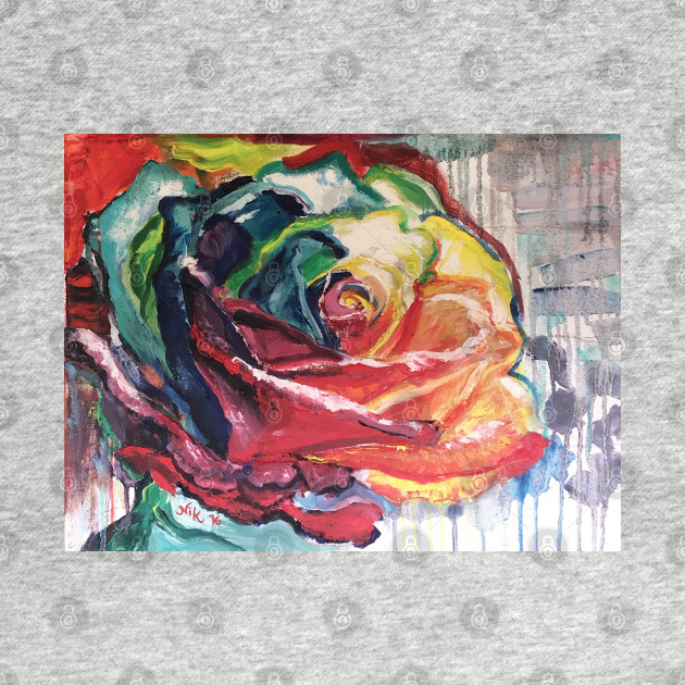 Rainbow Rose by Nik Inked Art